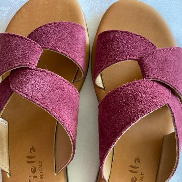 Mariella Pink Italian Suede Feel Slide On Summer Beach Sandals- Sz-9 - Picture 5 of 15